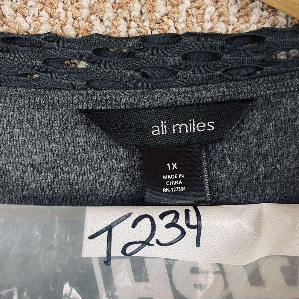 Ali Miles Tunic 1X All In One Gray Floral Draped Whimsigoth Mori Kei  T234 - Picture 14 of 14